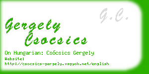 gergely csocsics business card